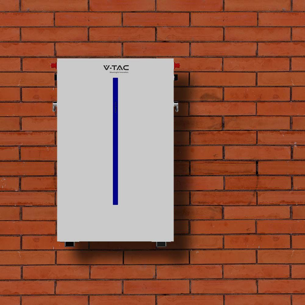 V-TAC Batteria di Accumulo 6.14kWh al Litio-Ferro-Fosfato LiFePO4 BMS Integrato per Inverter Fotovoltaici CEI 0-21 51.2V 120Ah Garanzia 10 Anni IP65 V-TAC Batteria di Accumulo 6.14kWh al Litio-Ferro-Fosfato LiFePO4 BMS Integrato per Inverter Fotovoltaici CEI 0-21 51.2V 120Ah Garanzia 10 Anni IP65